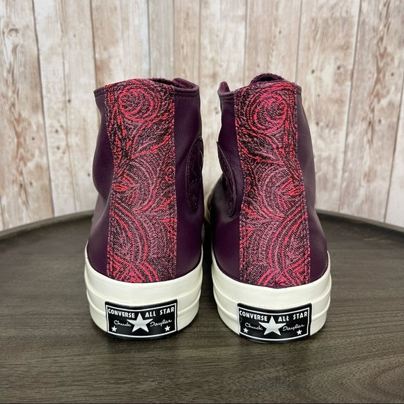 Converse CTAS High Top Leather Sneaker Dark Sangria Size 8 Women - Picture 6 of 9